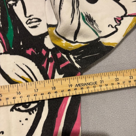 All Over Prints Lady Sweatshirt Size Medium White Graphic Chic Boho Y2K Styles - Picture 3 of 4